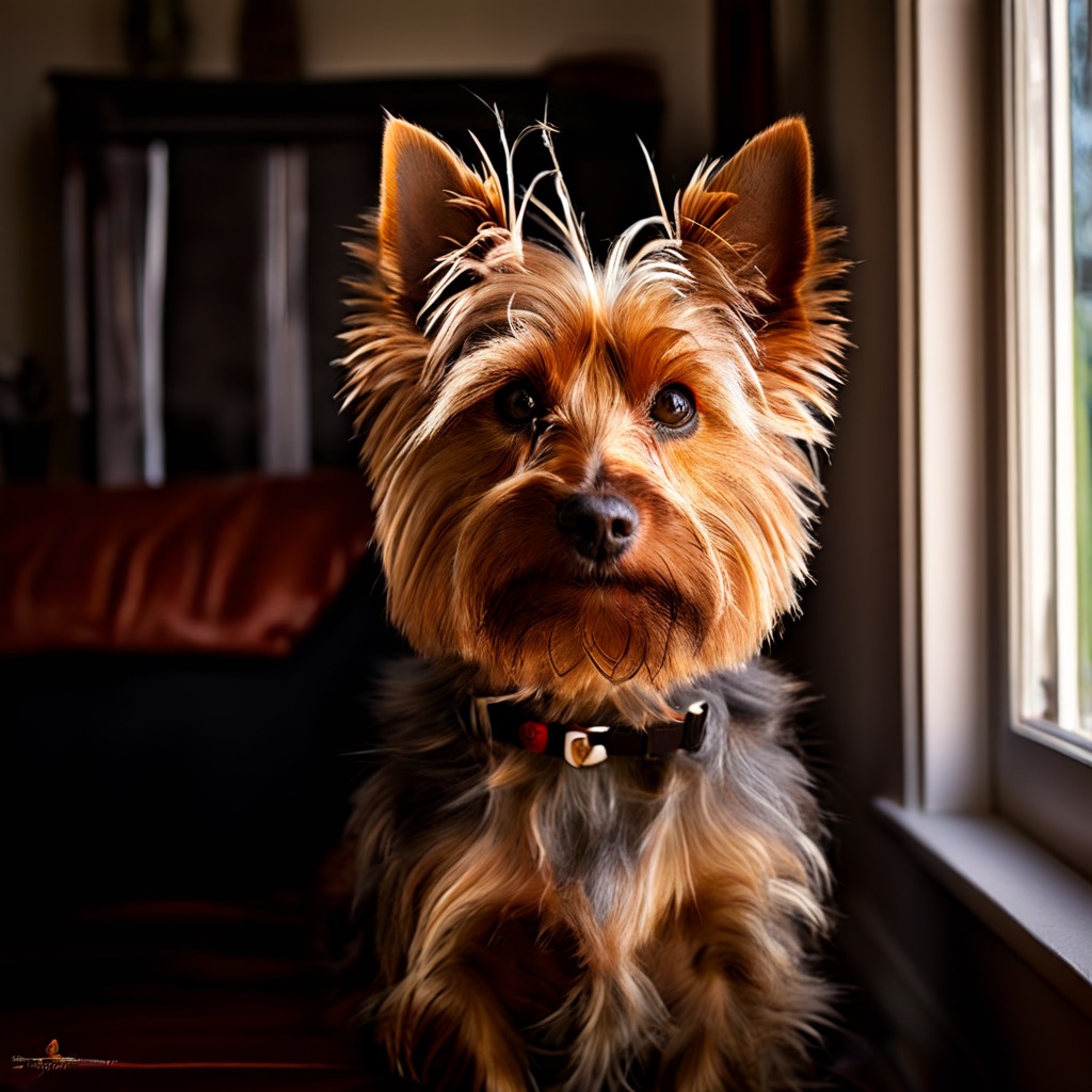 Silky in front of a Window